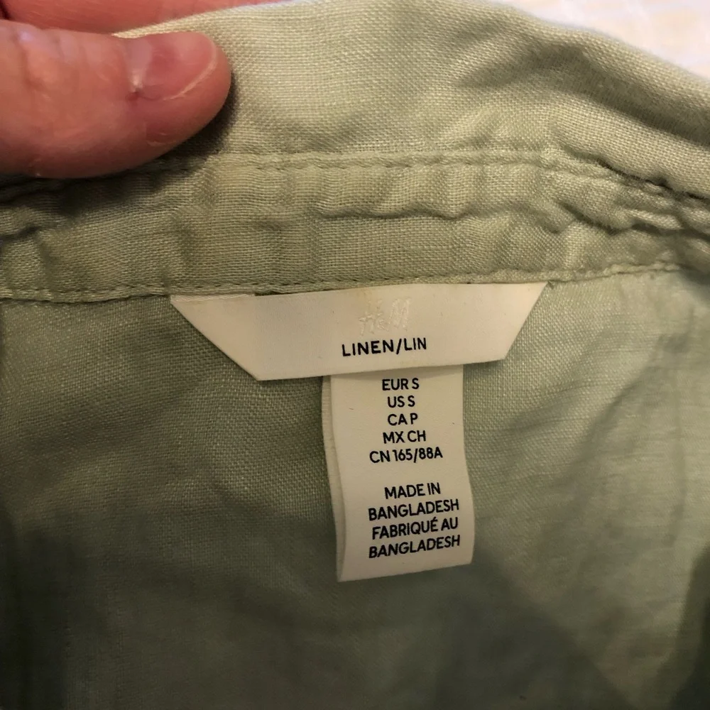 H&M Linen Blouse in Sage Green - Picture 3 of 4